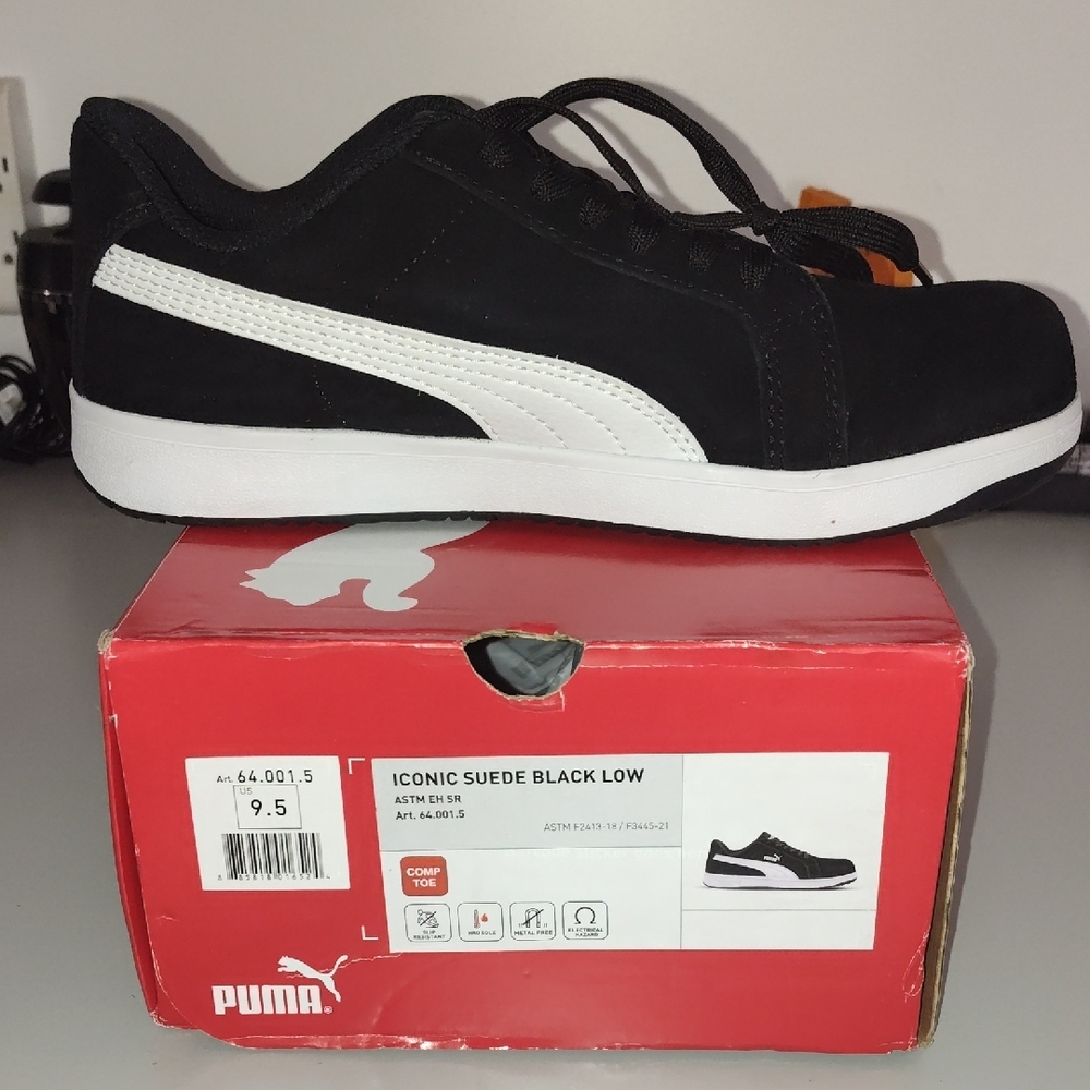 Puma Black and White Suede Sneakers - Picture 2 of 4